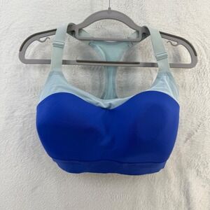 Brooks Dare Racerback Run Bra 34F US/GB 75F EU Blue Light Blue Sports Bra
